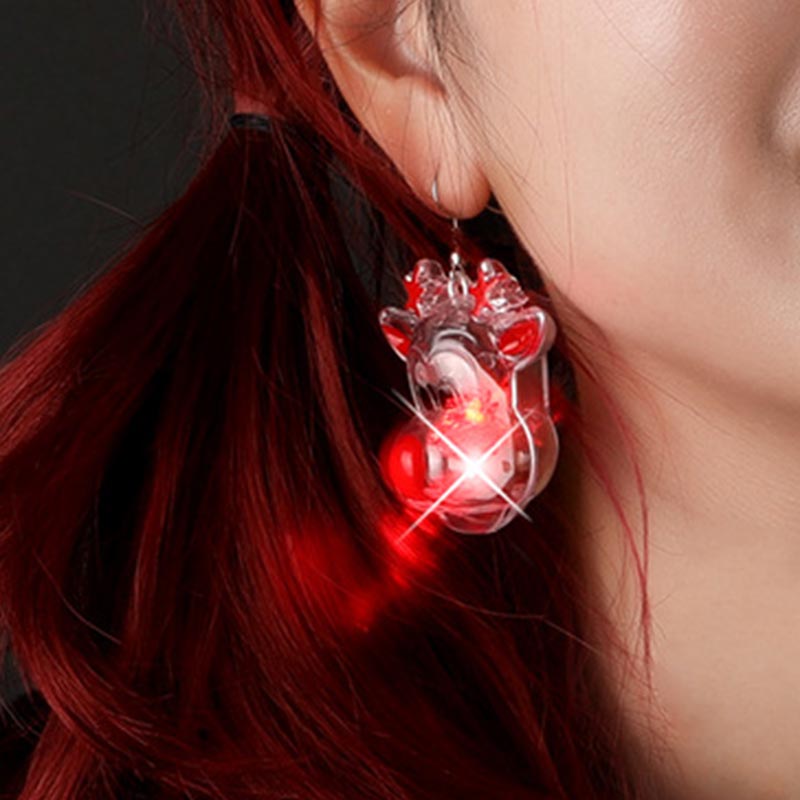 Pendientes luminosos de alce de árbol de Papá Noel de Navidad LED