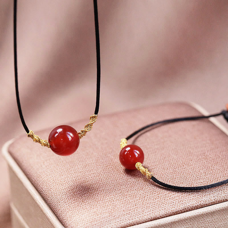 Buddha Stones, ágata roja Natural, Calcedonia, autoaceptación, cadena de confianza, pulsera, collar, colgante