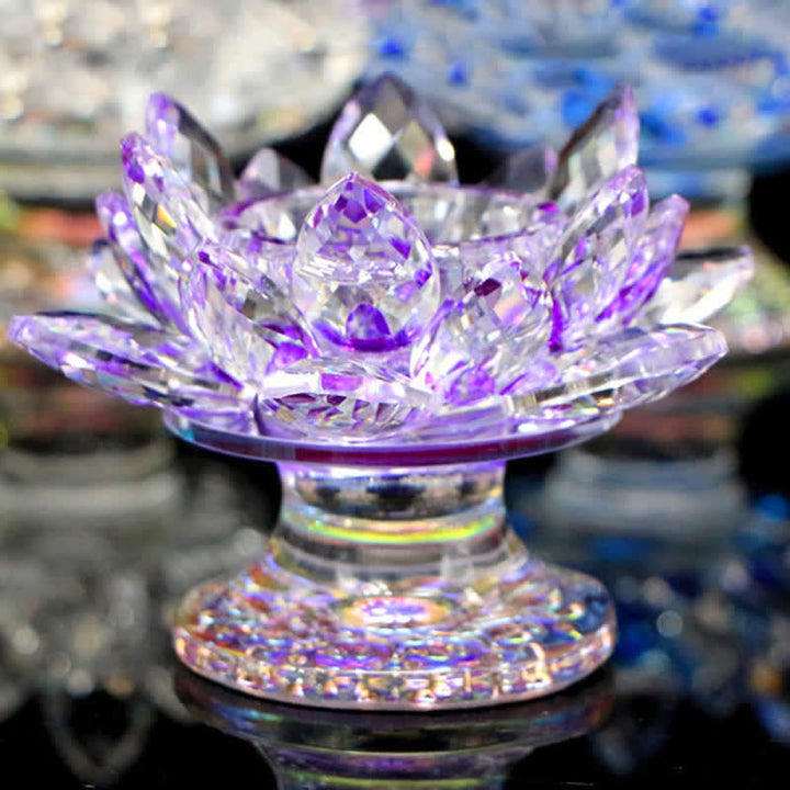 Candelabro de cristal con flor de loto, decoración para el hogar y la Oficina