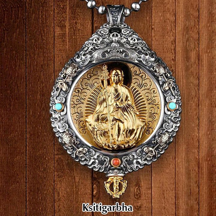 Buddha Stones del zodiaco chino, Buda Natal Thangka, nueve palacios, ocho diagramas, colgante de collar giratorio de riqueza - ksitigarbha - image 13