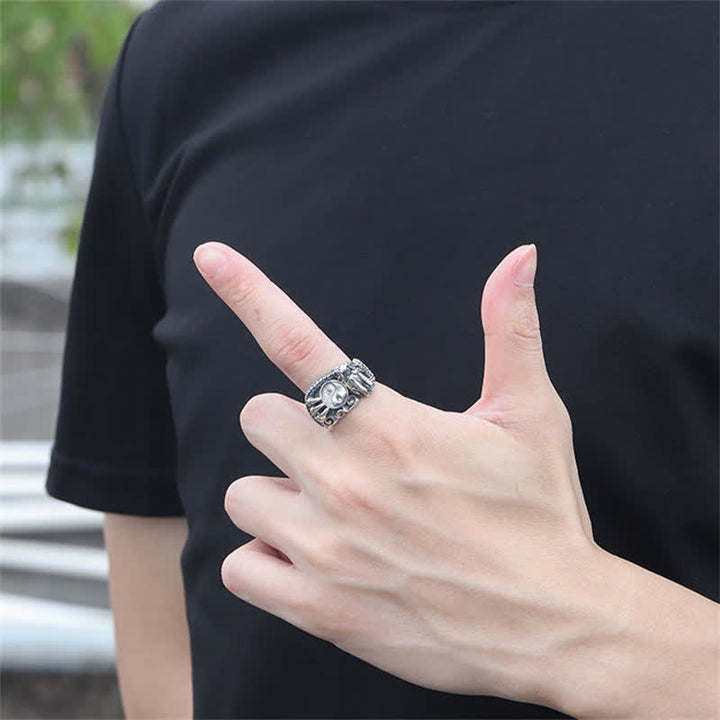 Anillo de éxito de protección Dragon Paw Yin Yang
