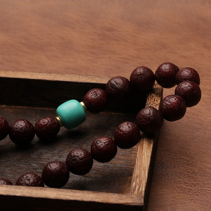 Cuenta de ágata de semilla de Bodhi tibetana, abalorio de borla de suerte y riqueza, Mala para muñeca