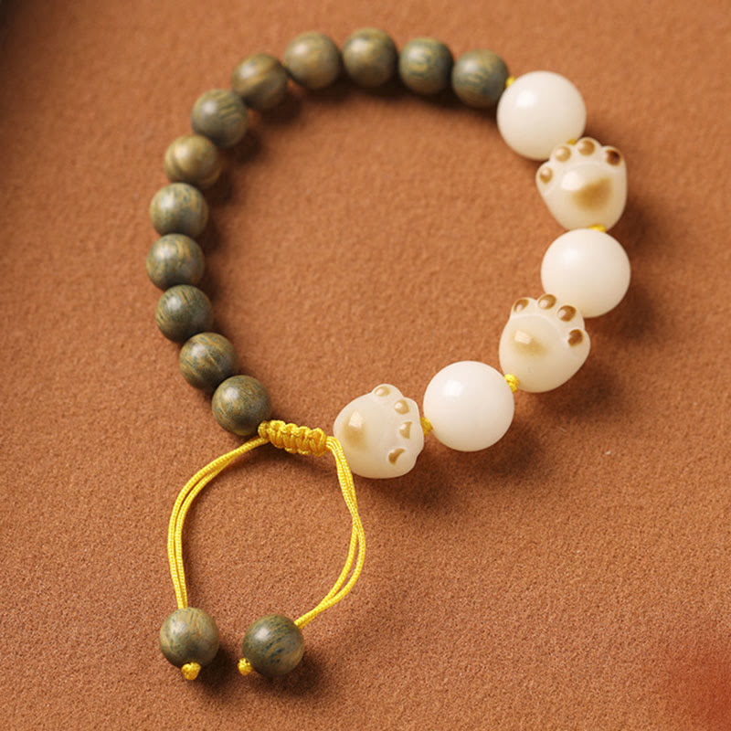 Pulsera de curación de garra de gato con semillas de Bodhi de sándalo verde Natural con Buddha Stones - image 2