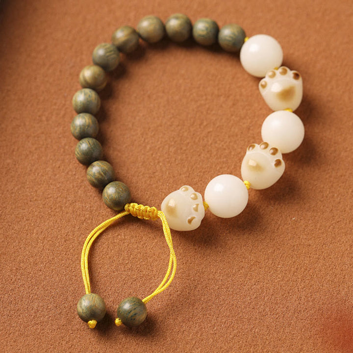 Pulsera de curación de garra de gato con semillas de Bodhi de sándalo verde Natural con Buddha Stones - image 2
