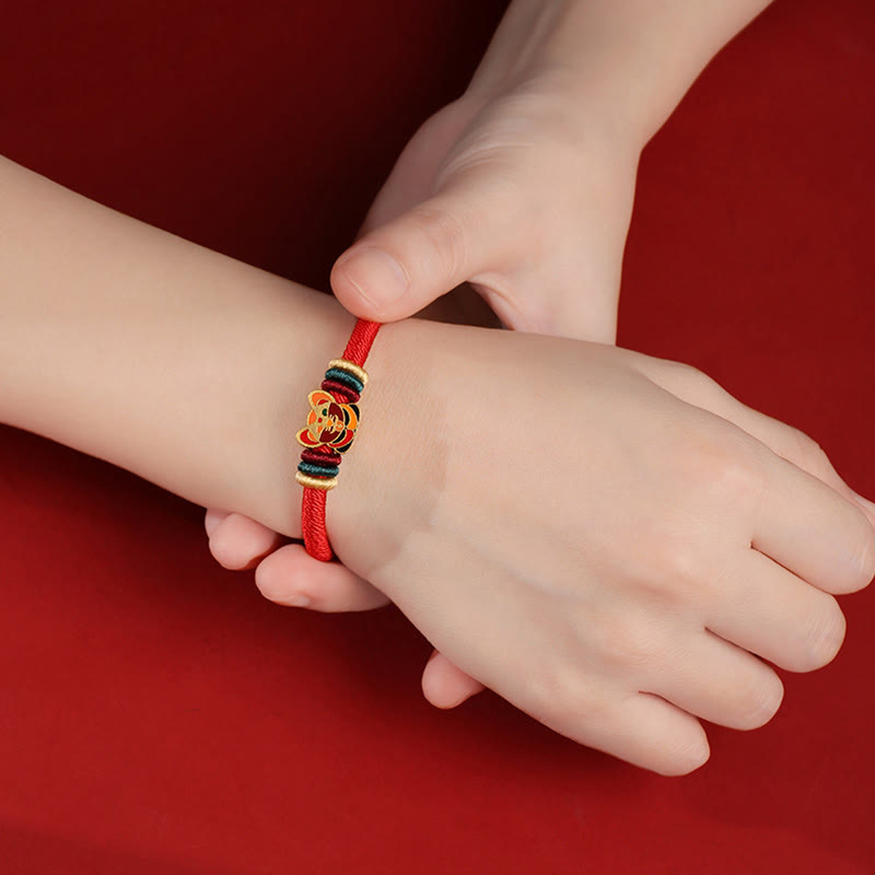 Pulsera roja trenzada de la suerte del zodíaco chino, hecha a mano, de Plata de Ley 925 con Buddha Stones , Año del Dragón - image 10