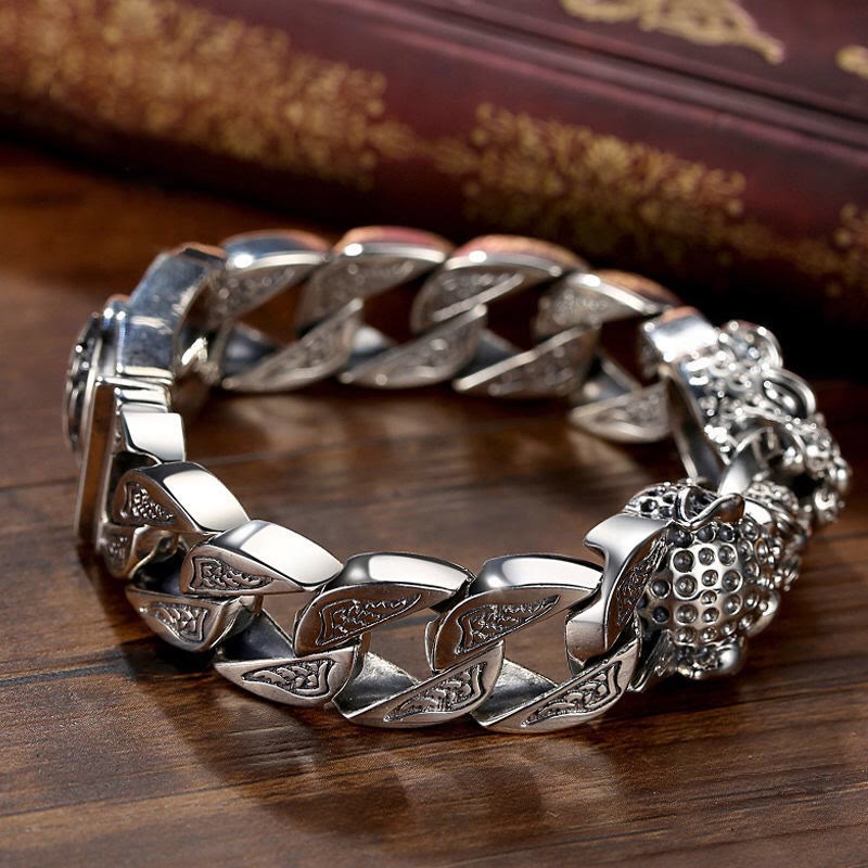 Pulsera de cadena de equilibrio curativo con patrón de leopardo y Buddha Stones