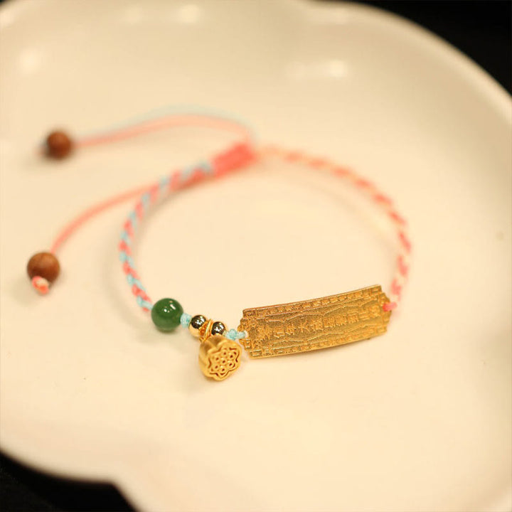 Pulsera trenzada con amuleto de la suerte, hecha a mano, en plata de ley 925 con Buddha Stones