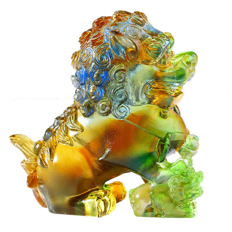 Pieza de arte de León de cristal Liuli hecha a mano, decoración para el hogar y la Oficina - image 3