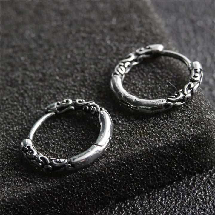 Pendientes de equilibrio de acero titanio con aro celta vikingo de Buddha Stones