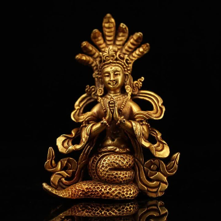 Decoración de estatua de cobre de protección de Bodhisattva Nagarjuna - image 6