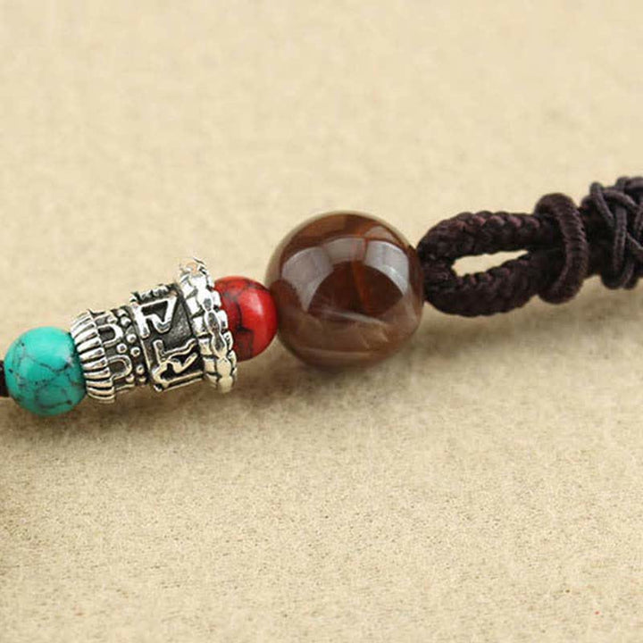 Colgante de collar de paz de ébano Thangka, dios de la riqueza del Tíbet, Buddha Stones - image 17