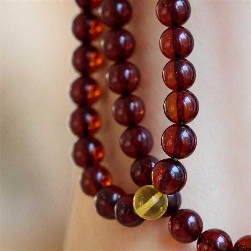 Pulsera de ansiedad transparente con 108 cuentas de Mala naturales de Buddha Stones