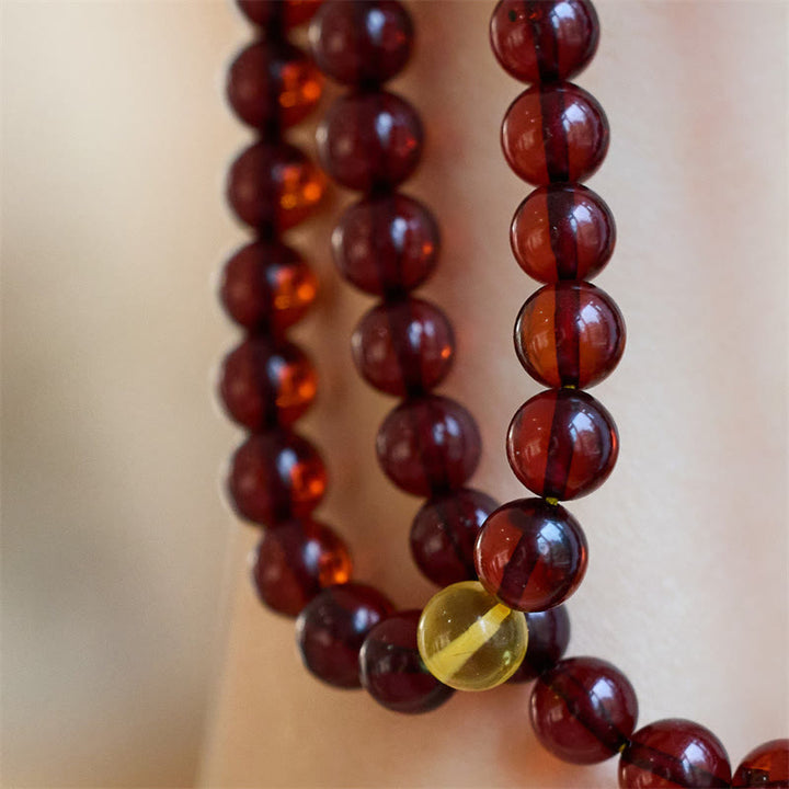 Pulsera de ansiedad transparente con 108 cuentas de Mala naturales de Buddha Stones