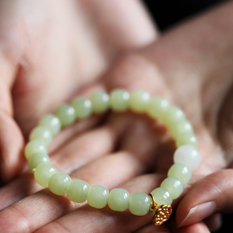 Pulsera ajustable de abundancia de loto de jade