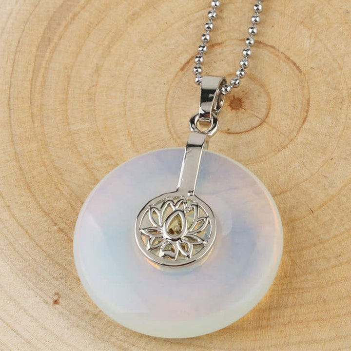 Buddha Stones, varios cristales, amatista, cristal rosa, colgante de collar curativo de loto - Ópalo - image 12