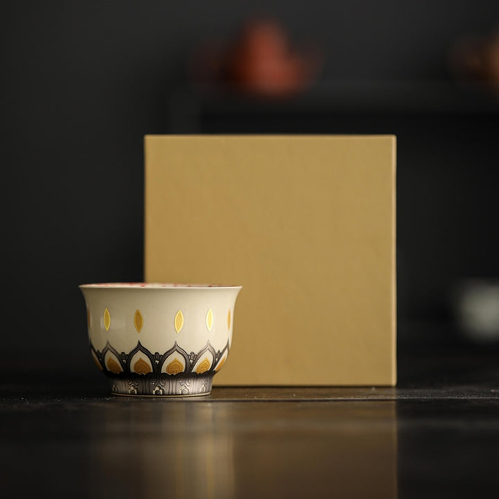 Buddha Stones Dunhuang Color Mil Budas Taza de té Kung Fu Taza de té 100ml