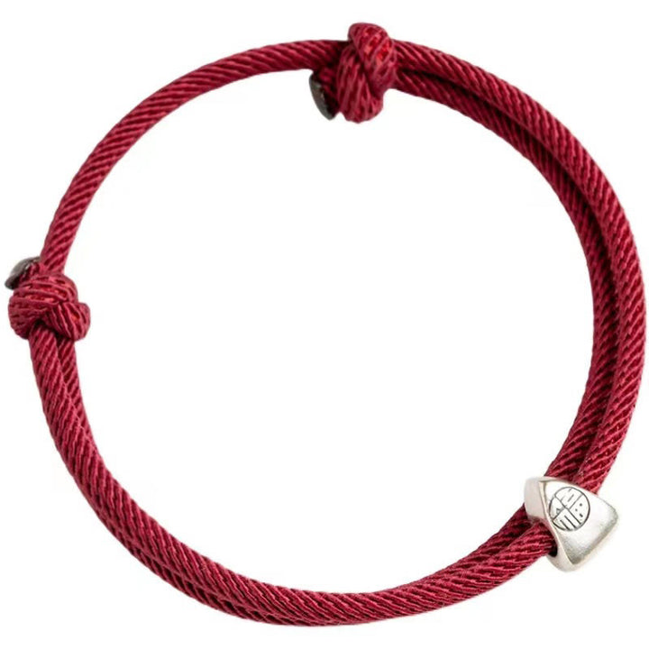 Pulsera trenzada hecha a mano con bendición de personaje Fu de plata de ley 925 con Buddha Stones - image 10