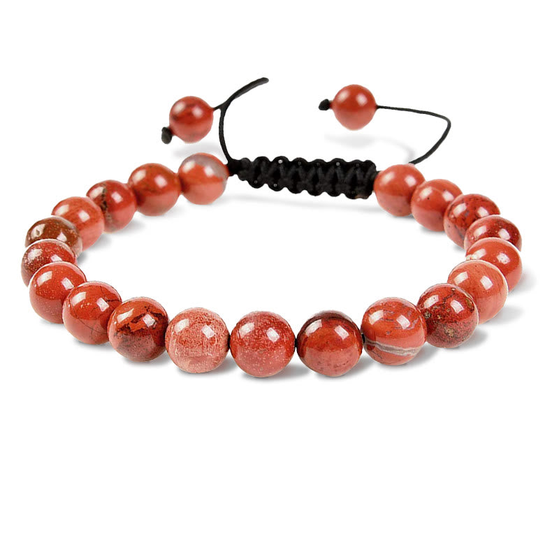 Pulsera de macramé ajustable unisex con cuentas de cristal de piedras preciosas de poder curativo natural de Buddha Stones - Jaspe rojo - image 15