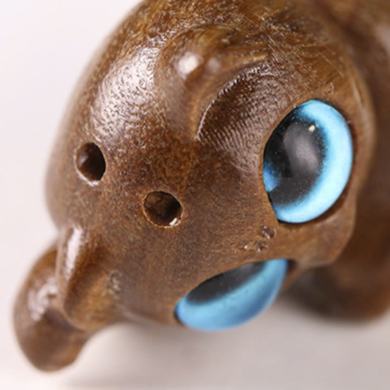 Buddha Stones Mini Sándalo Verde Gato Bailando Grabado Positivo Decoraciones de Escritorio - image 5