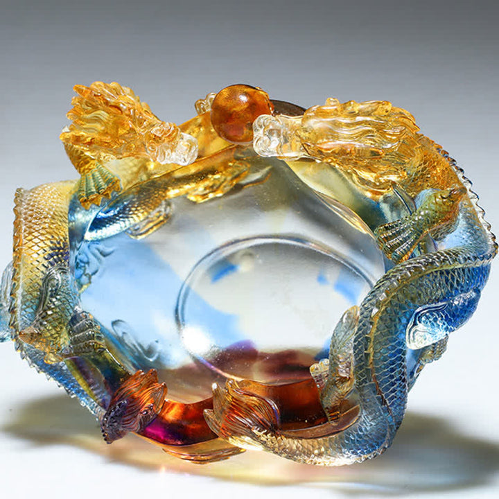 Buddha Stones Feng Shui dragón del zodiaco chino hecho a mano Liuli pieza de arte con cristal protección decoración de la Oficina del hogar - image 5