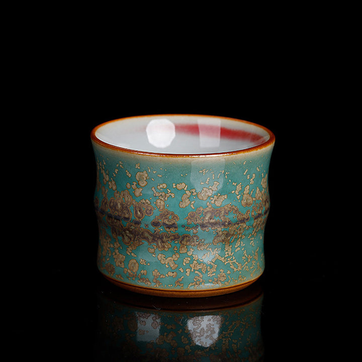 Taza de té de cerámica con diseño de bambú y cambio de horno de Buddha Stones , taza de té de Kung Fu