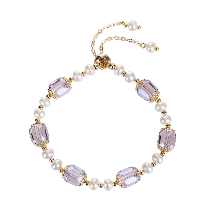 Pulsera de cadena curativa de paz con perlas de amatista natural y Buddha Stones