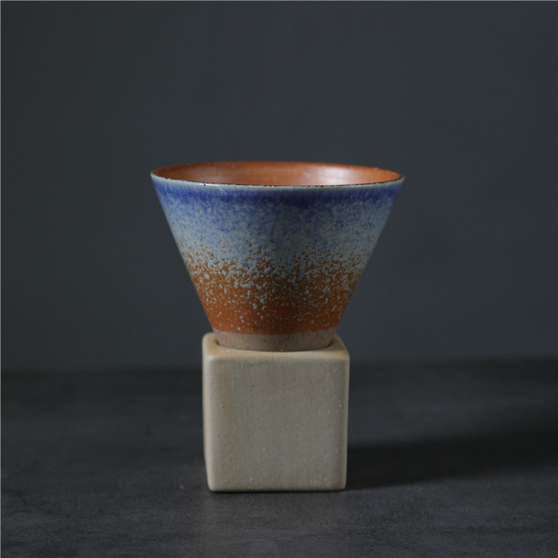 Taza de café de cerámica con degradado Vintage de Buddha Stones, taza de café expreso con leche y té con Base de 200ml