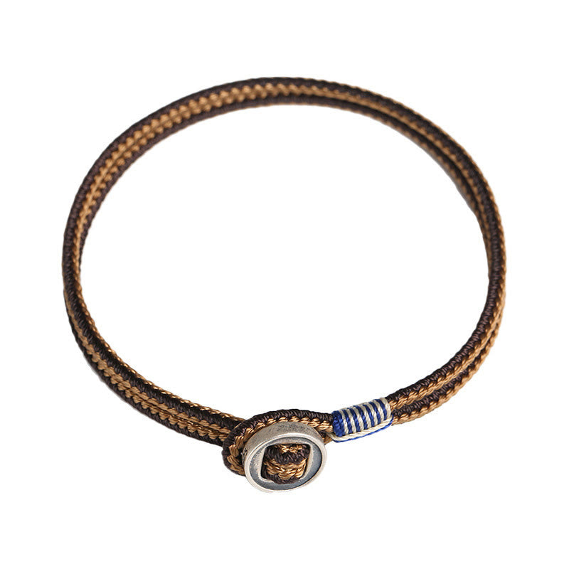 Pulsera de hilo de tejido de protección de botón hecha a mano de plata de ley 925 con Buddha Stones - image 14