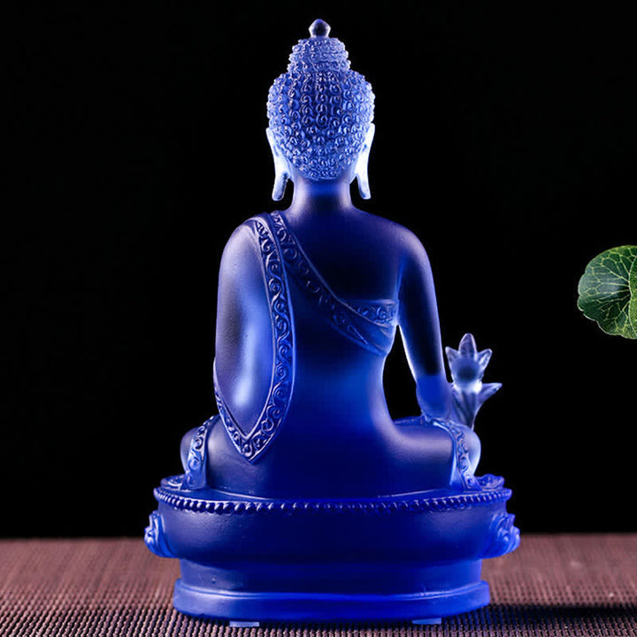 Buda medicinal hecho a mano Liuli Crystal Art Piece estatua de compasión decoración de oferta en casa y oficina - image 4