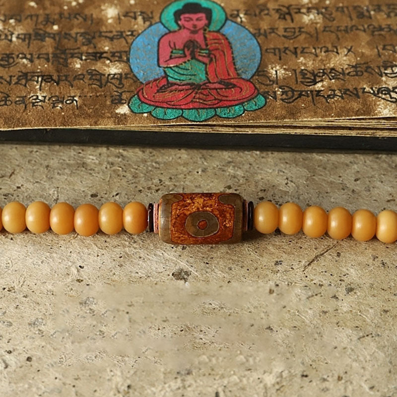 Tíbet 108 Mala cuentas Bodhi semilla Bagua Vajra pulsera de riqueza