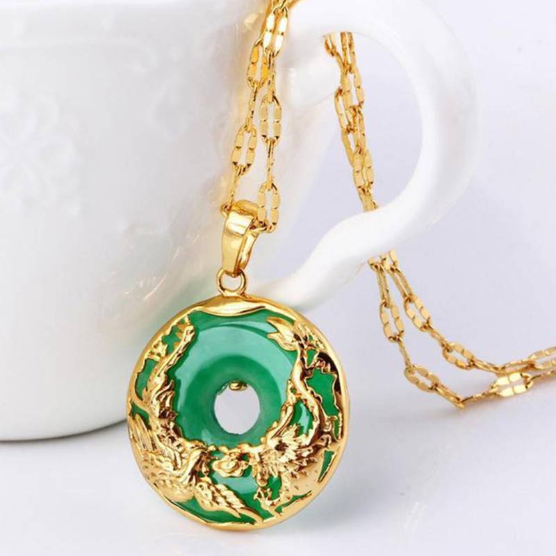 Collar de prosperidad de jade natural con Buddha Stones - image 4