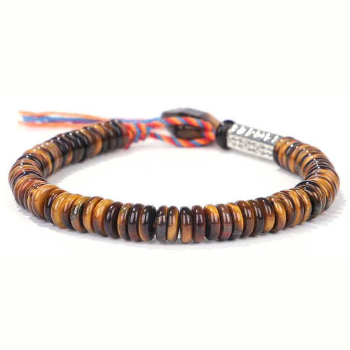 Pulsera de poder de protección Om Mani Padme Hum de ojo de tigre tibetano