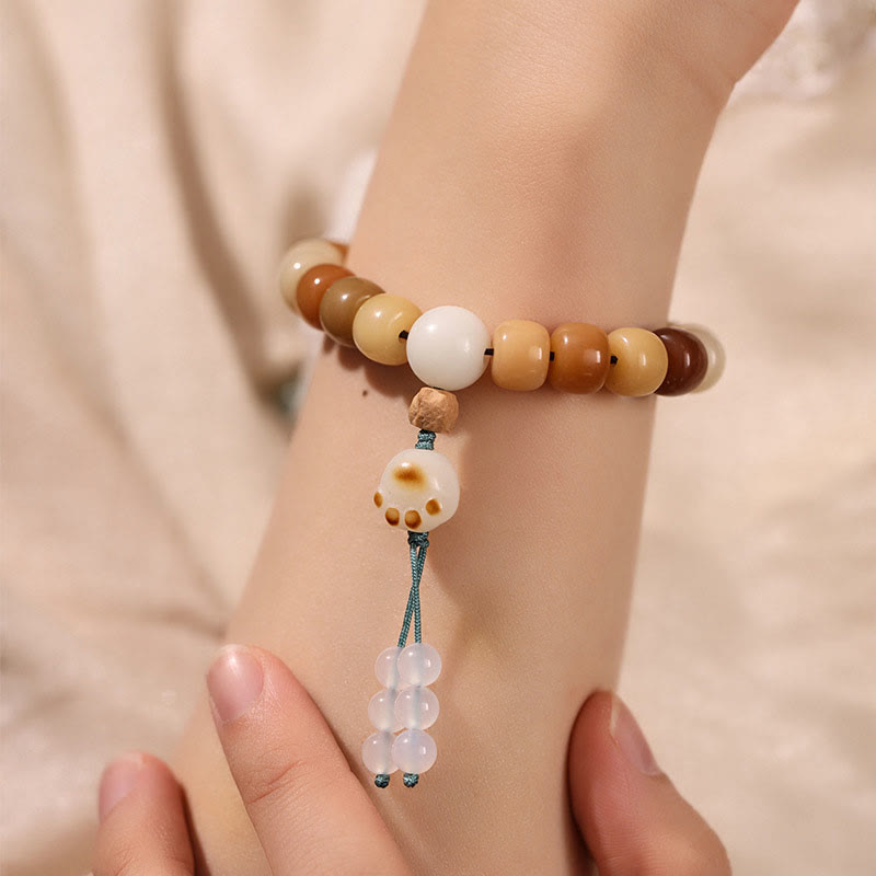 Buddha Stones Semilla Bodhi Natural El Señor del Bosque Cadáver Om Mani Padme Hum Pulsera de Sabiduría