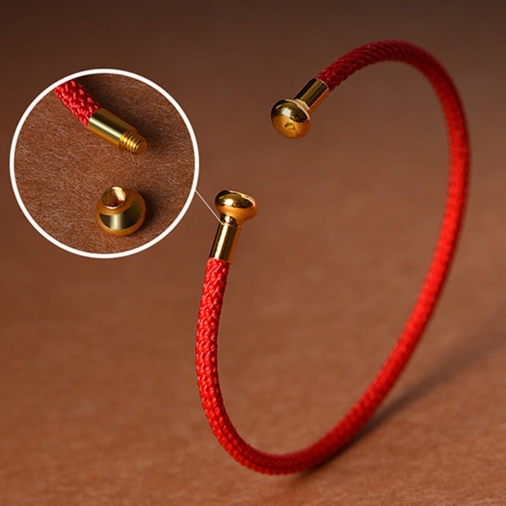 Pulsera de cuerda trenzada de la suerte hecha a mano con diseño simple de Buddha Stones - image 3