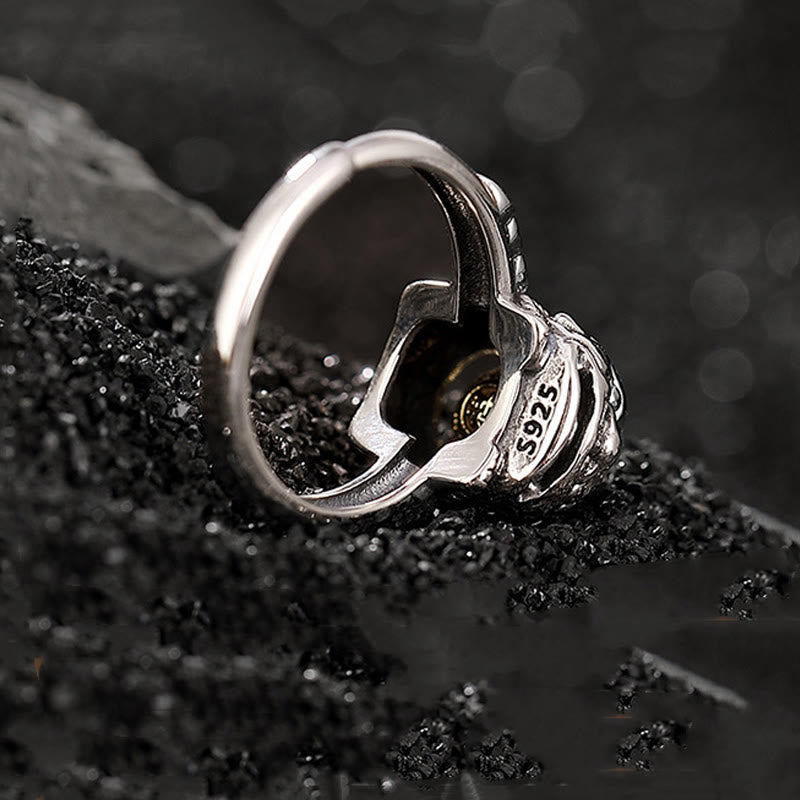 Anillo ajustable de plata de ley 925 con Buddha Stones PiXiu, moneda de cobre, riqueza - image 3