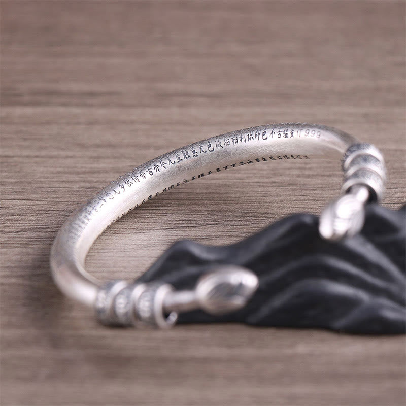 Pulsera de plata de ley 999 con Buddha Stones con forma de corazón Sutra Om Mani Padme Hum grabado paz pureza - image 3