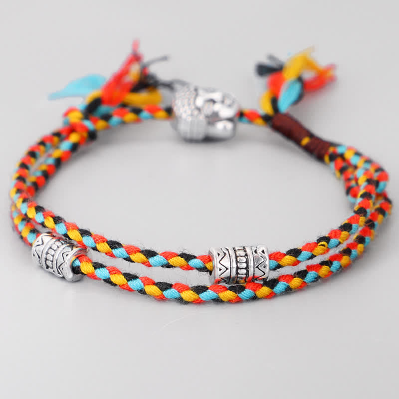 Pulsera de hilo Serenity con cabeza de Buddha Stones