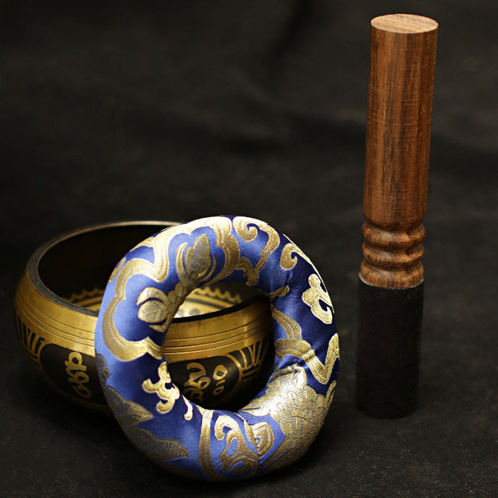 Cuenco con sonido de meditación tibetana, Buddha Stones , hecho a mano, para curación y atención plena, protección, juego de cuencos para cantar