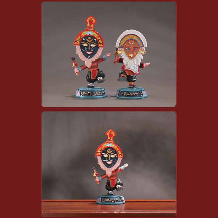 Máscara facial de ópera tibetana con Buddha Stones , adorno decorativo para el hogar, oficina y coche