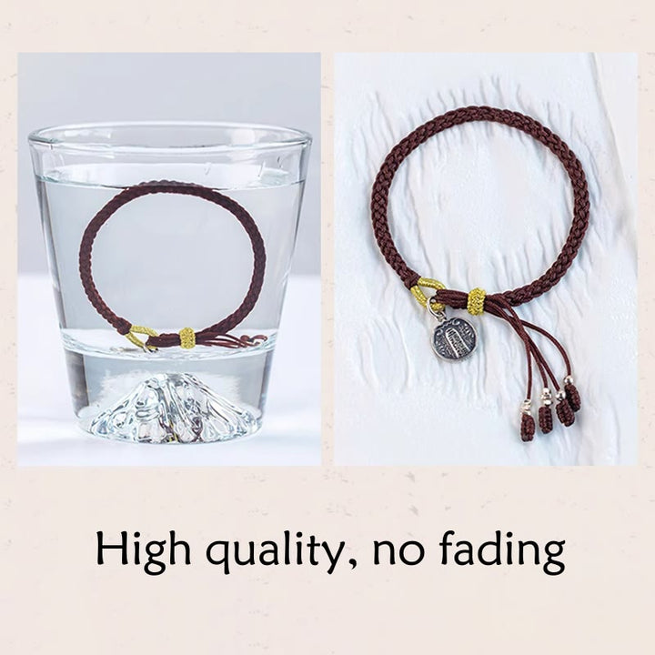 Pulsera trenzada de plata de ley 925 hecha a mano con Buddha Stones , cinco direcciones, dioses de la riqueza, protección de la suerte - image 12