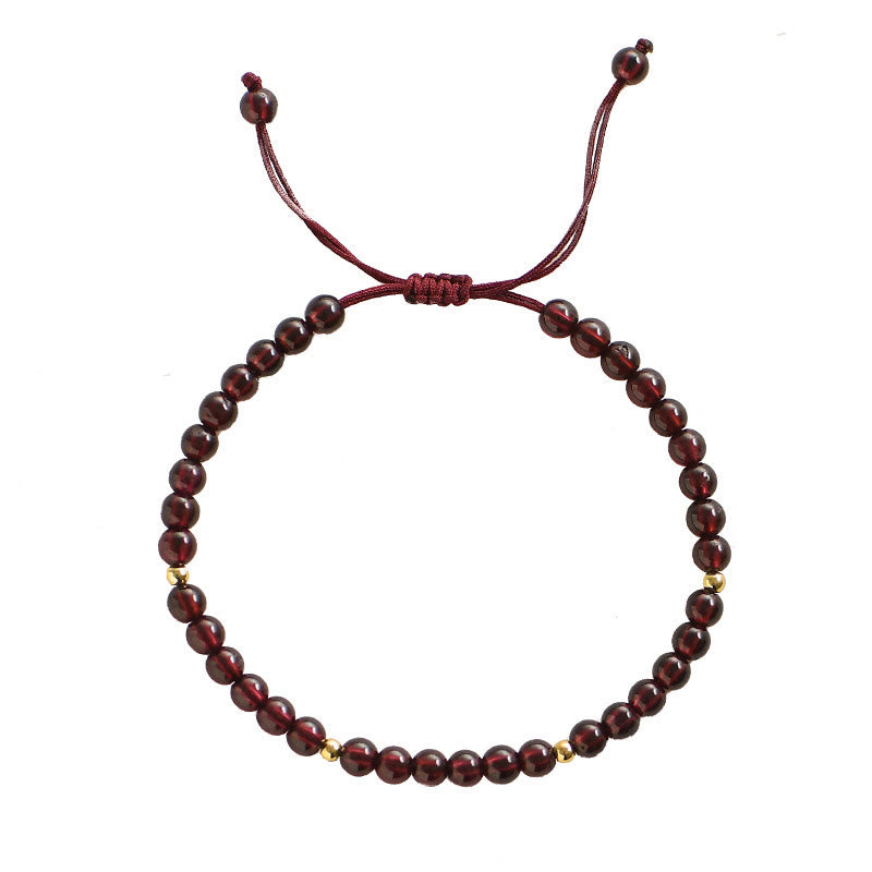 Pulsera de estabilidad con cuentas doradas y granate natural con Buddha Stones - image 6