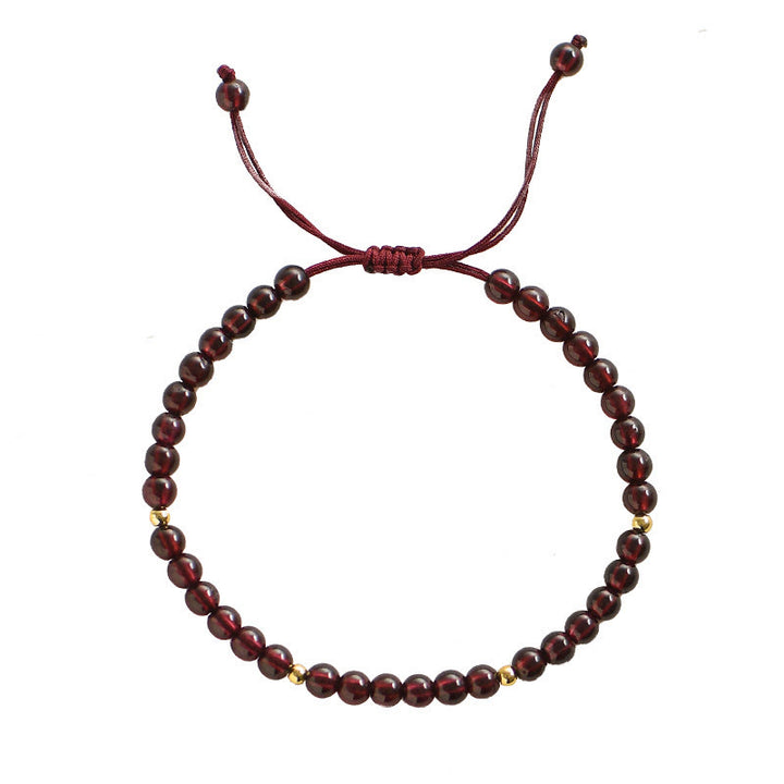 Pulsera de estabilidad con cuentas doradas y granate natural con Buddha Stones - image 6