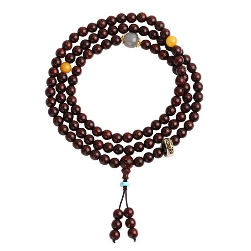 Pulsera de plata de ley 925 con Buddha Stones , hoja pequeña india, sándalo rojo, jade gris hetiano, ámbar, estrella dorada