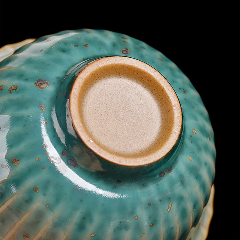 Taza de té y platillo con tapa, cerámica Gaiwan Sancai, cambio de horno de esmalte Retro, Buddha Stones , Kung Fu - image 12