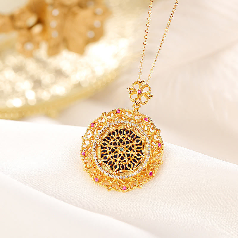 Colgante de collar positivo de lazurita de oro chapado en plata de ley 925 con Buddha Stones - image 3