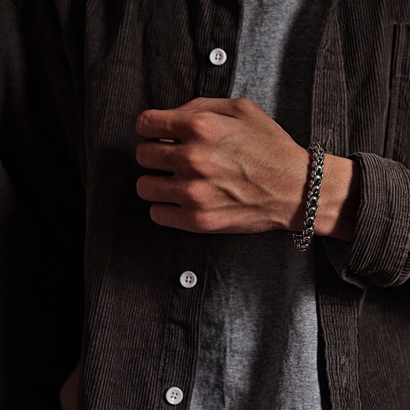 Pulsera de fuerza de éxito con patrón de escala de dragón retro de Buddha Stones