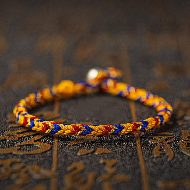 Buddha Stones;Que seas buena fortuna y éxito; Pulsera Suerte Multicolor - Naranja Rojo Azul - 19 cm - image 0