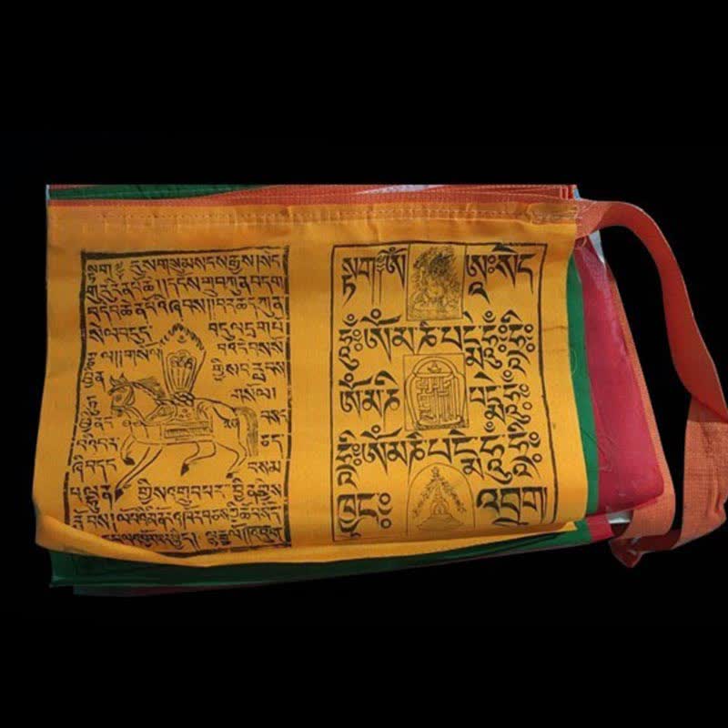 Bandera tibetana de oración al aire libre, 5 colores, escrituras de caballo de viento, auspiciosa