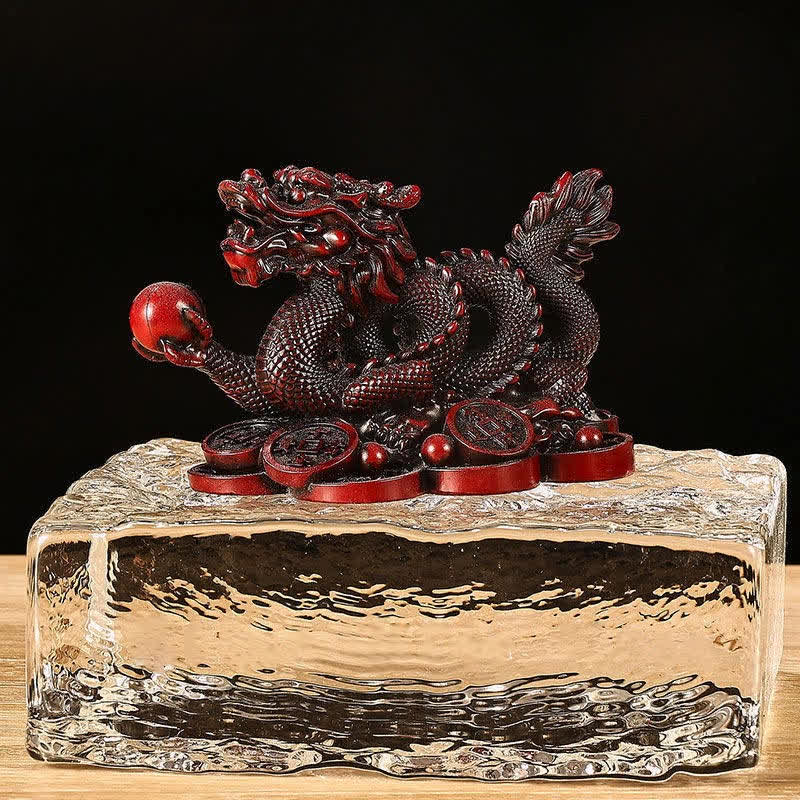 Buddha Stones Feng Shui Dragón Moneda de Cobre Riqueza Éxito Suerte Decoración - Rojo oscuro - 11 cm x 6 cm x 7 cm - image 10