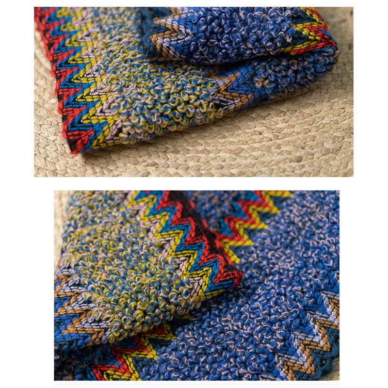 Mantón tibetano de Buddha Stones, capa de punto suave y cálida, bufanda tibetana con borlas de invierno - image 18